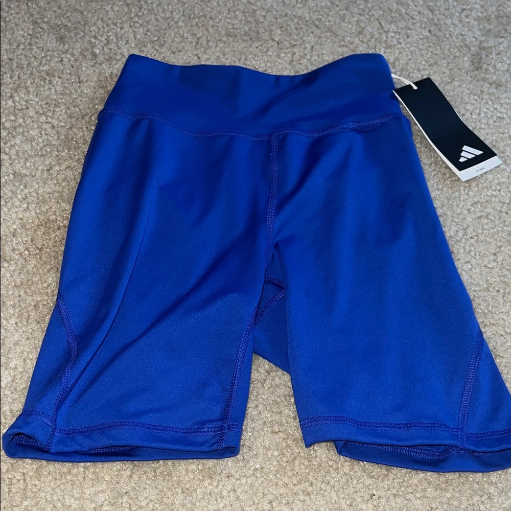 adidas Women's Cobalt Blue High-Waist Bike Shorts